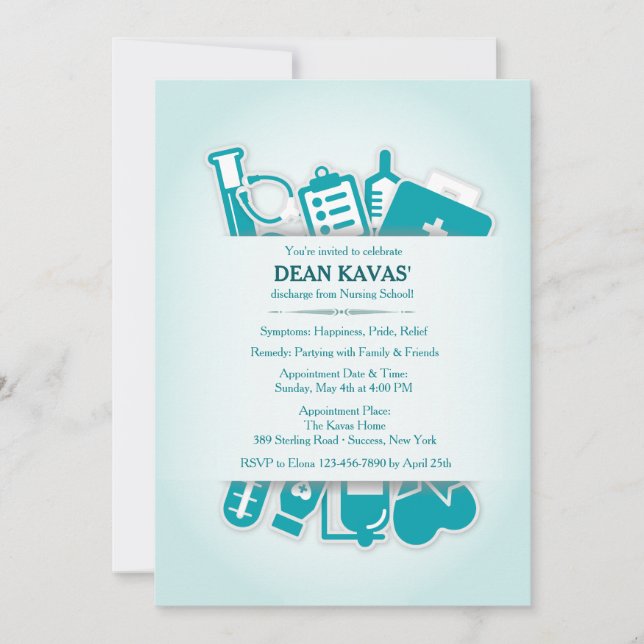 Medical Supplies Graduation Invitation (Front)