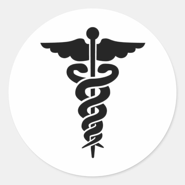 Medical Symbol Caduceus Classic Round Sticker (Front)