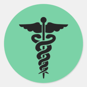 Medical Symbol Caduceus Classic Round Sticker