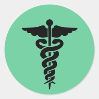 Medical Symbol Caduceus Classic Round Sticker