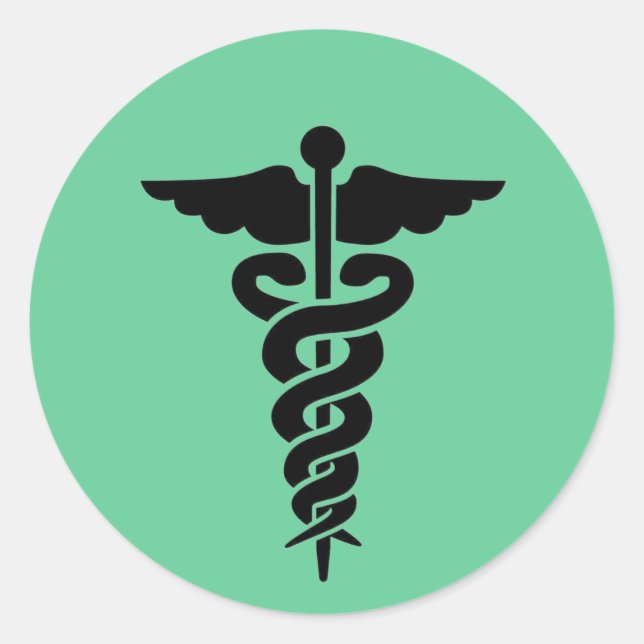 Medical Symbol Caduceus Classic Round Sticker (Front)