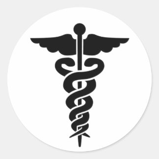 Medical Symbol Caduceus Classic Round Sticker