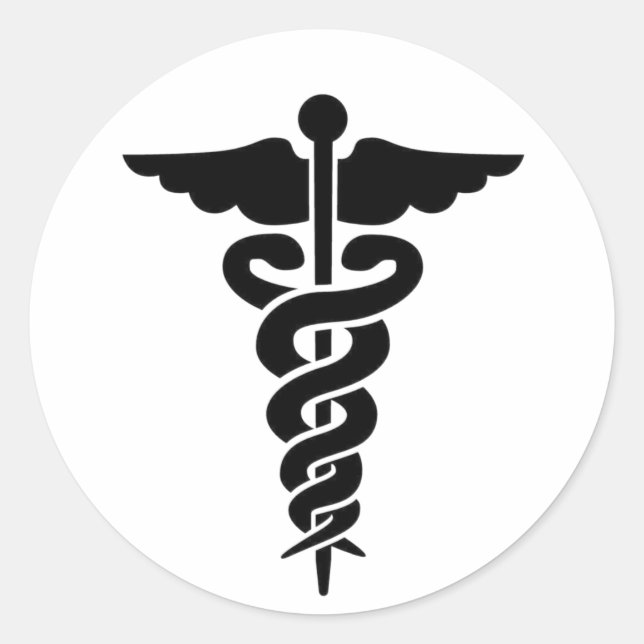 Medical Symbol Caduceus Classic Round Sticker (Front)