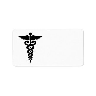 Medical Symbol Caduceus Label
