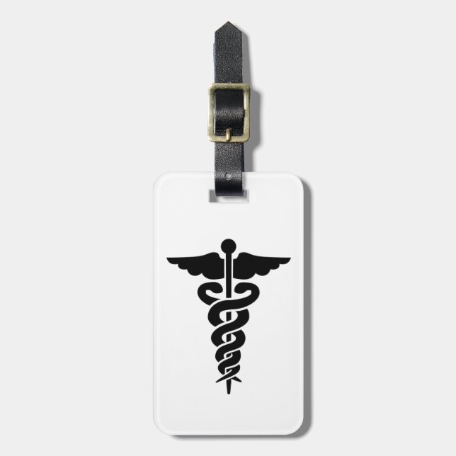 Medical Symbol Caduceus Luggage Tag (Front Vertical)