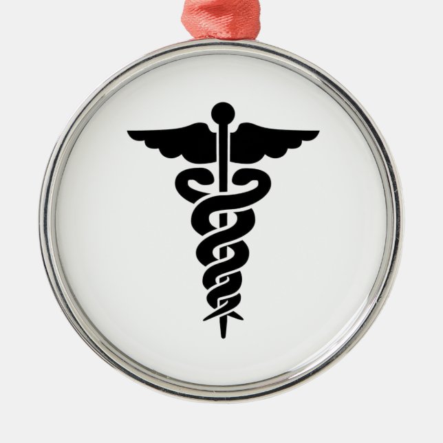 Medical Symbol Caduceus Metal Tree Decoration (Front)