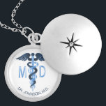 Medical Symbol Caduceus -Personalised Locket Necklace<br><div class="desc">Personalised Medical Symbol Caduceus Necklace ready for you to personalise. ✔Note: Not all template areas need changed. 📌If you need further customisation, please click the "Click to Customise further" or "Customise or Edit Design"button and use our design tool to resize, rotate, change text colour, add text and so much more.⭐This...</div>