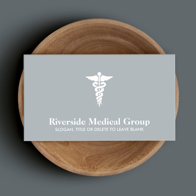 Medical Symbol Emergency Medicine and Care Grey Business Card (Creator Uploaded)