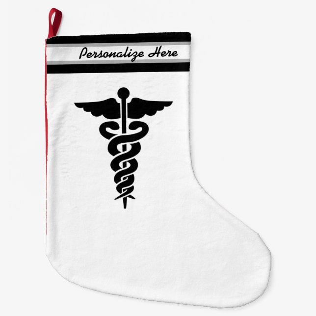 Medical Symbol Large Christmas Stocking (Front)