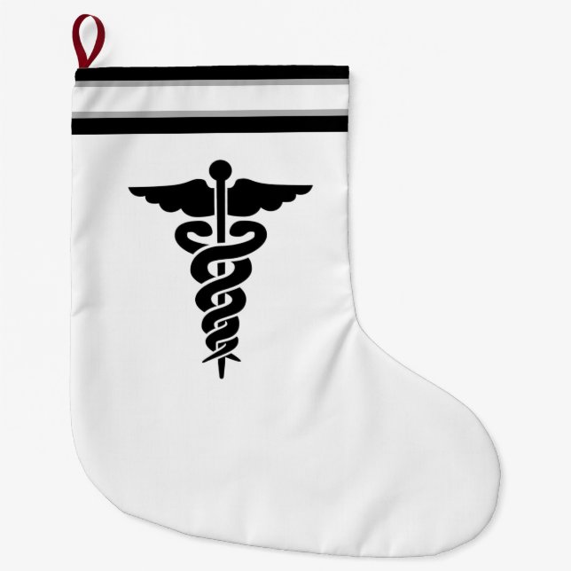 Medical Symbol Large Christmas Stocking (Front)