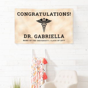 Medical Symbol Med School Doctor Graduation Banner