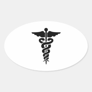 Medical Symbol Oval Sticker