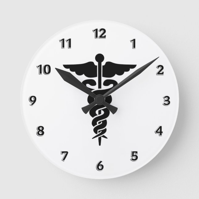 Medical Symbol Round Clock (Front)