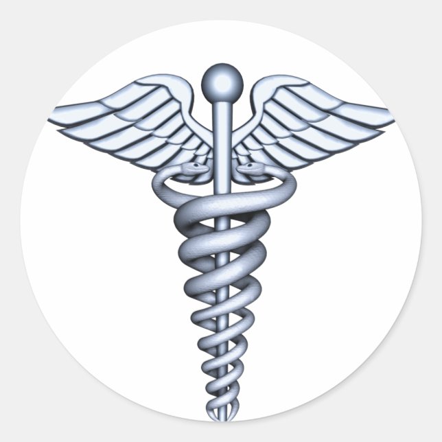 Medical Symbol Silver Classic Round Sticker (Front)