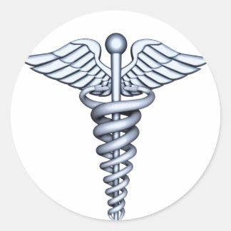 Medical Symbol Silver Classic Round Sticker