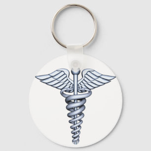 Medical Symbol Silver Key Ring