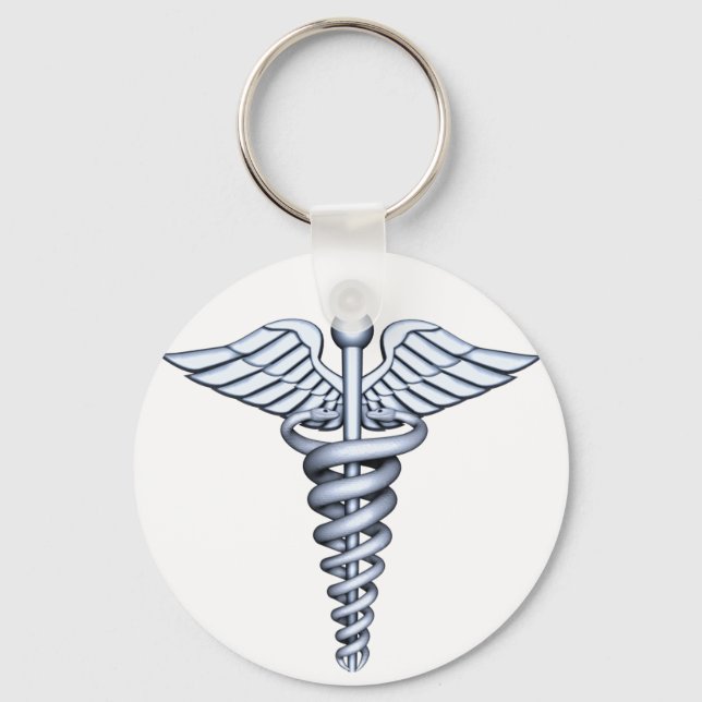 Medical Symbol Silver Key Ring (Front)