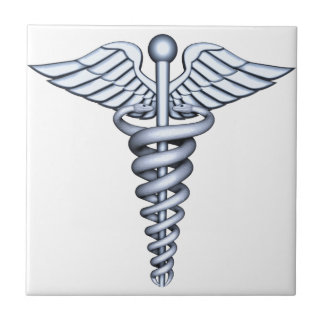 Medical Symbol Silver Tile