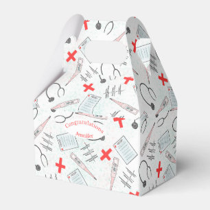 Medical Symbols Red White Black Favour Box
