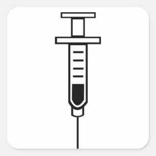 Medical Syringe Square Sticker