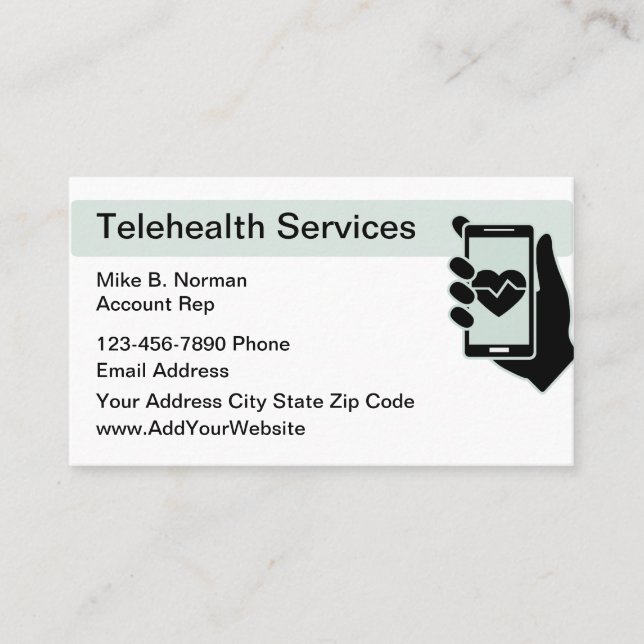 Medical Telehealth Business Cards (Front)