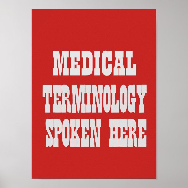 Medical terminology poster (Front)