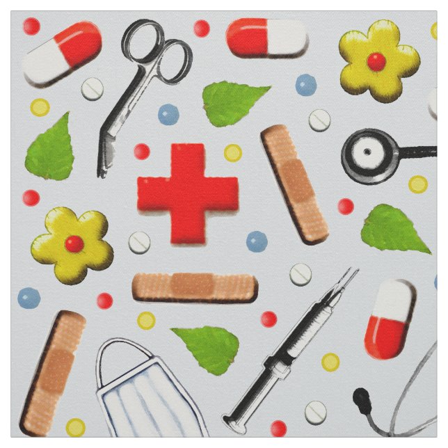 Medical Theme Fabric (Swatch)