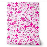 Medical Theme pink Peel and Stick Healthcare Decor