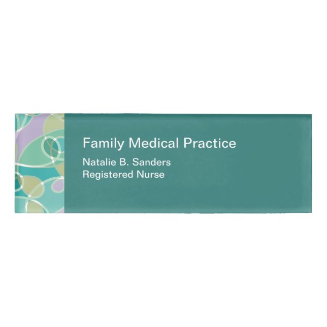 Medical Theme Registered Nurse Name Tag (Front)