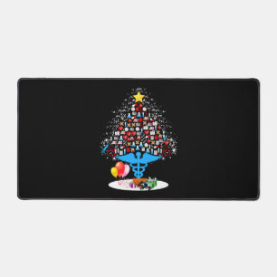 Medical Tools Christmas Tree Funny Nurse Christmas Desk Mat