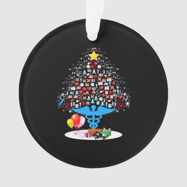 Medical Tools Christmas Tree Funny Nurse Christmas Ornament (Front)