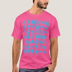 Medical Tourism Health Travel Icons (Blue) T-Shirt