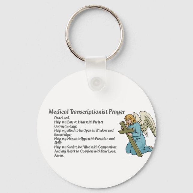 Medical Transcription Prayer Keychain (Front)