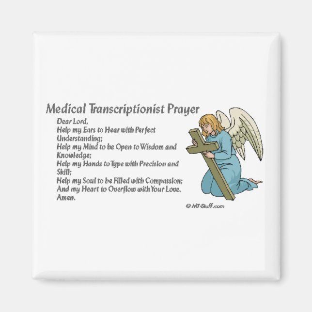 Medical Transcription Prayer Magnet (Front)