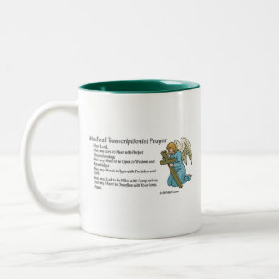 Medical Transcription Prayer Two-Tone Coffee Mug