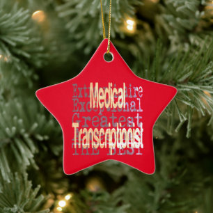 Medical Transcriptionist Extraordinaire Ceramic Tree Decoration