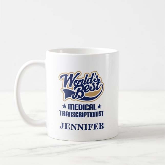Medical Transcriptionist Personalised Mug Gift (Left)