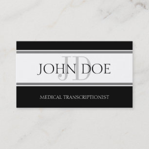 Medical Transcriptionist Stripe W/W Business Card