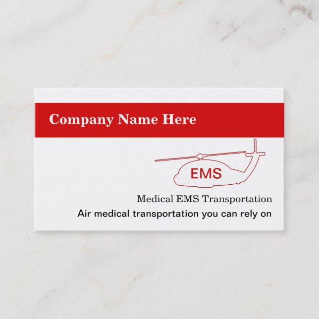 Medical Transportation Business Cards (Front)