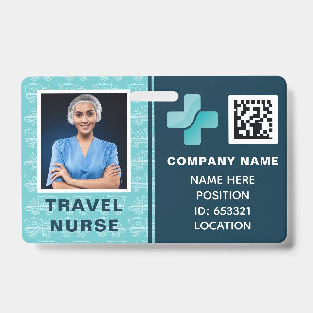Medical Travel Nurse Photo ID Badge (Front)