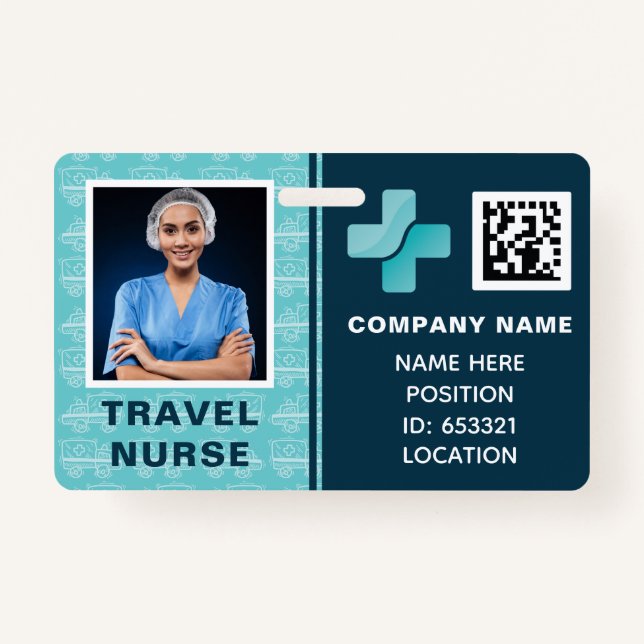 Medical Travel Nurse Photo ID ID Badge (Front)