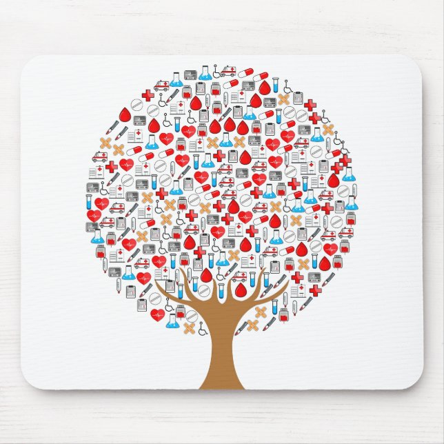 Medical Tree Background Mouse Mat (Front)
