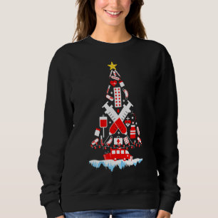 Medical Tree Snowman Winter Funny Physician Hospit Sweatshirt