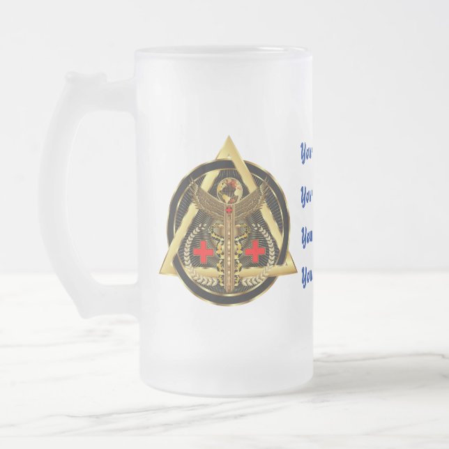 Medical Universal Design Artist Concept Frosted Glass Beer Mug (Left)