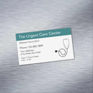 Medical Urgent Care Centre Design Magnetic Business Card