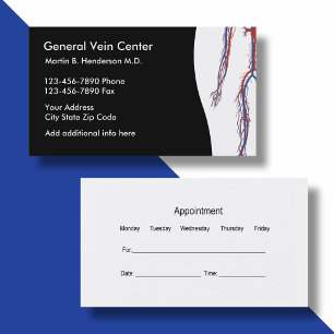 Medical Vein Centre Appointment Card