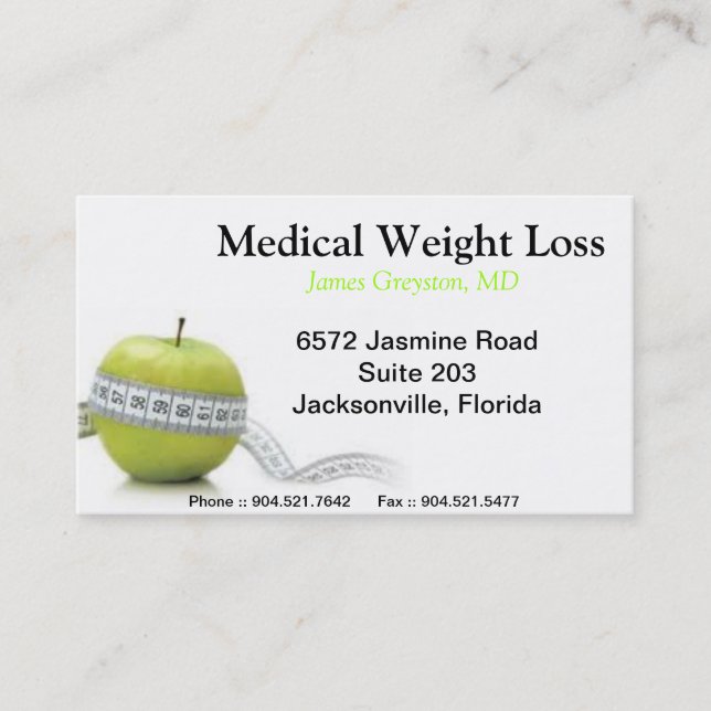 Medical Weight Loss Business Cards (Front)