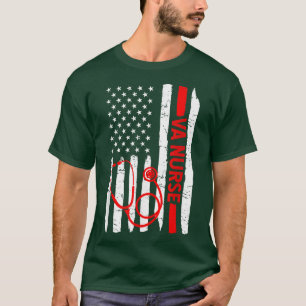 Medical Worker American Flag VA Nurse T-Shirt