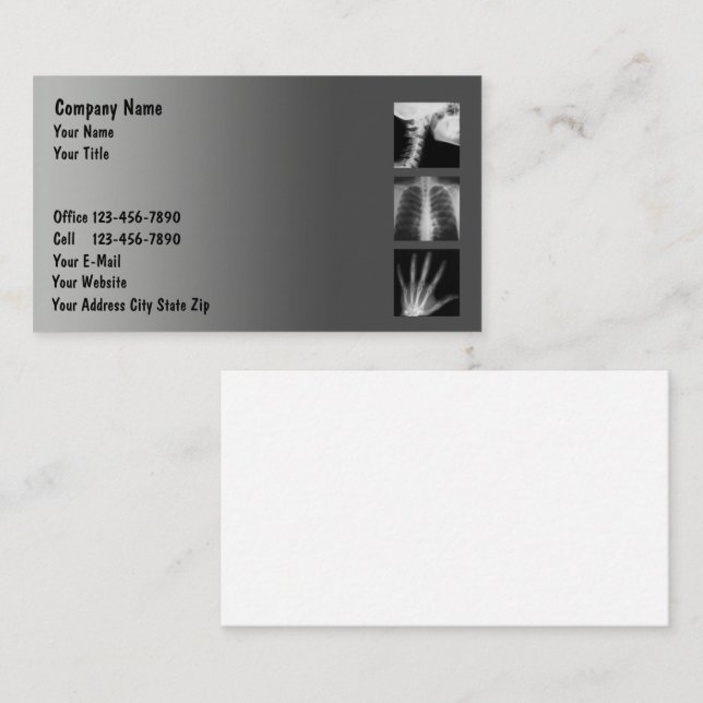 Medical X Ray Business Cards (Front/Back)