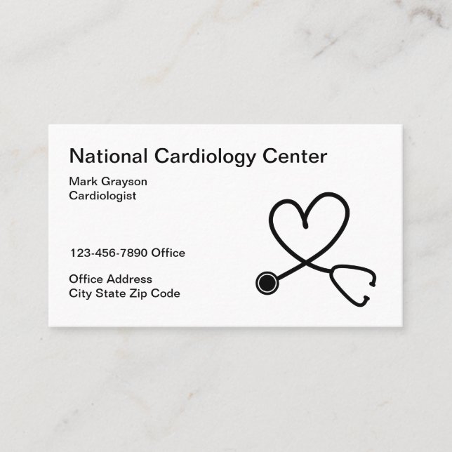 Medicalcal Cardiologist Cardiology Business Card (Front)